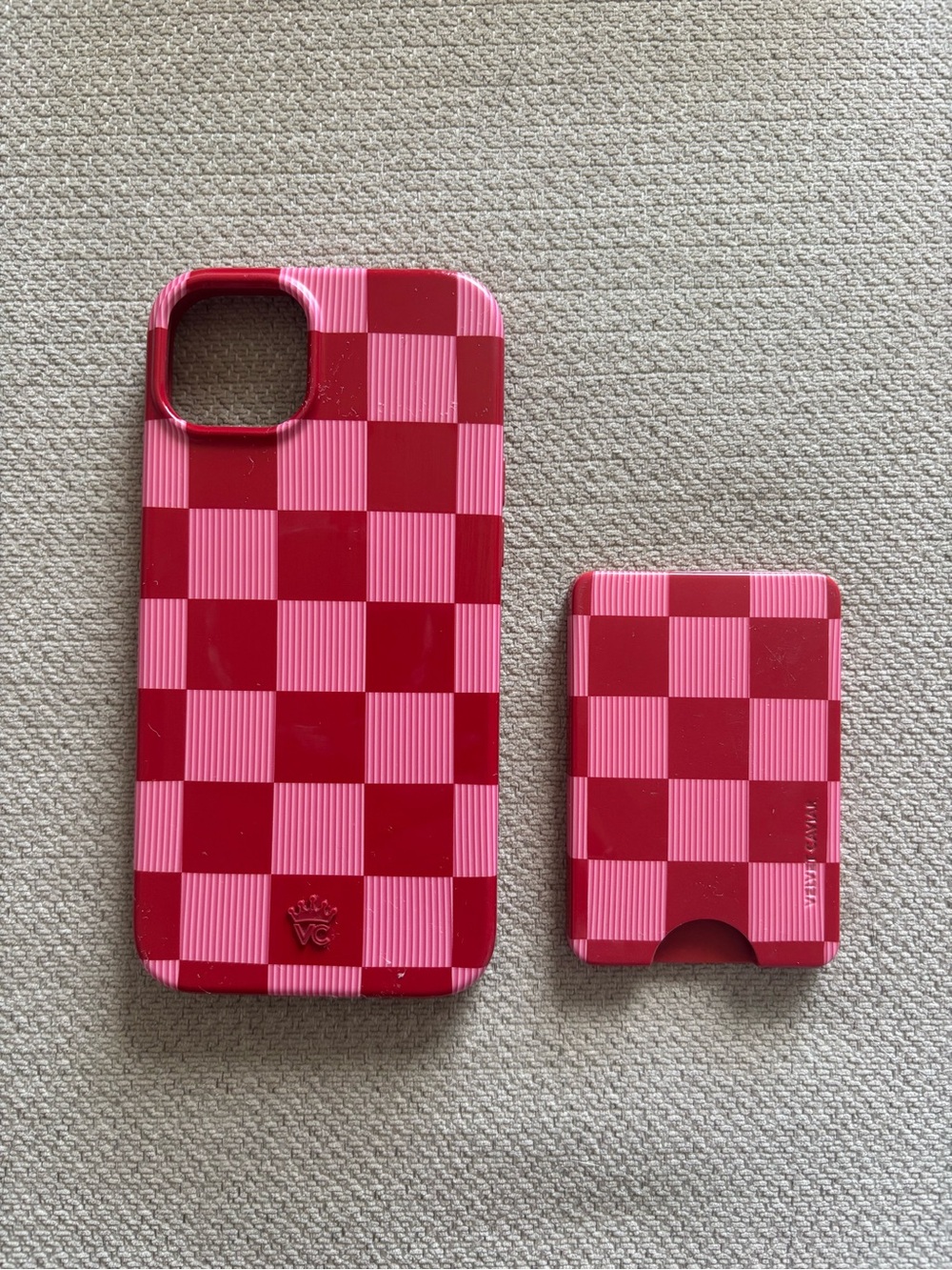 Velvet Caviar Rose Vibe Checkered iPhone Case with magnet wallet iPhone 15 plus - Picture 8 of 9